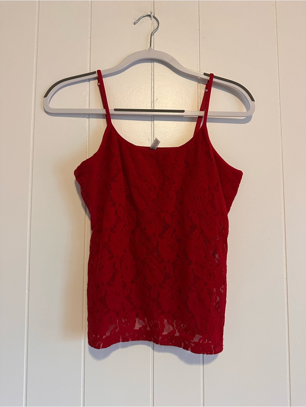 Red Lace Camisole Tank Top - Women